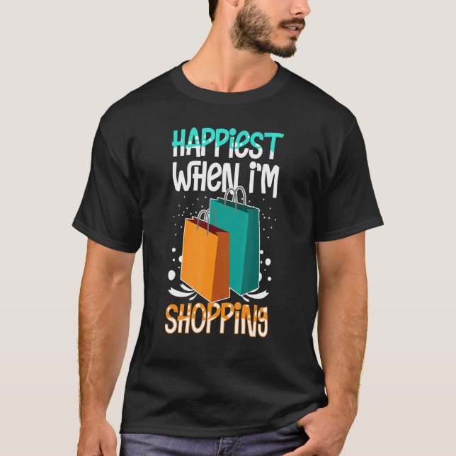 Camiseta Comprando Piadas de compras de cotações de carrinh (Frente)