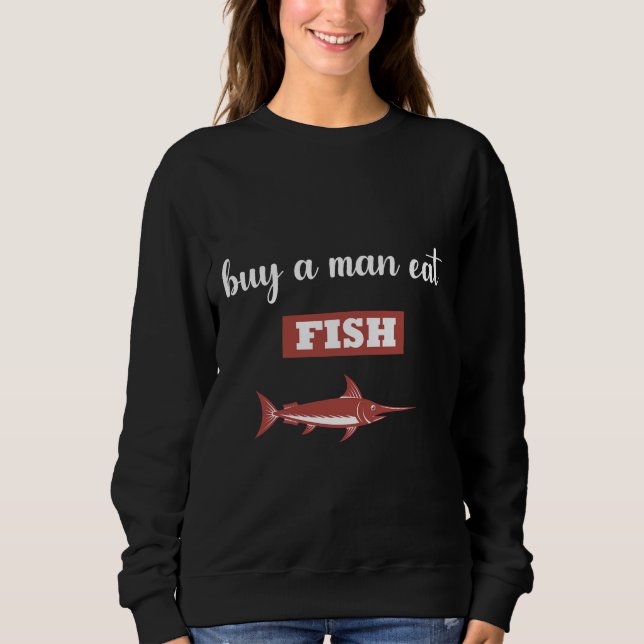Camiseta Comprar A Man Come Fish Design (Frente)