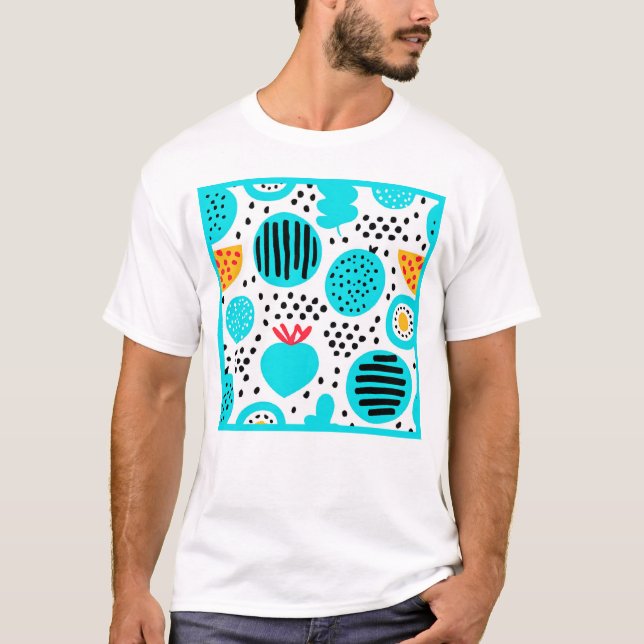 Camiseta Comprar de pintura de Padrões Frutas azuis (Frente)