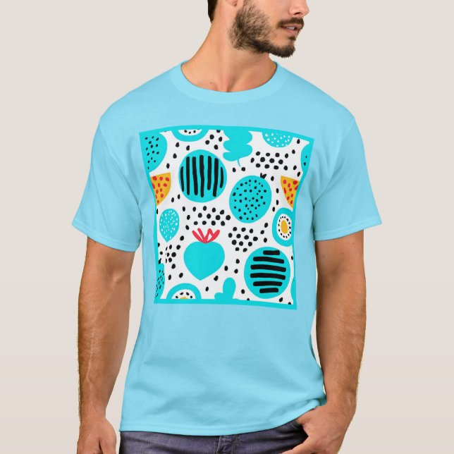 Camiseta Comprar de pintura de Padrões Frutas azuis (Frente)