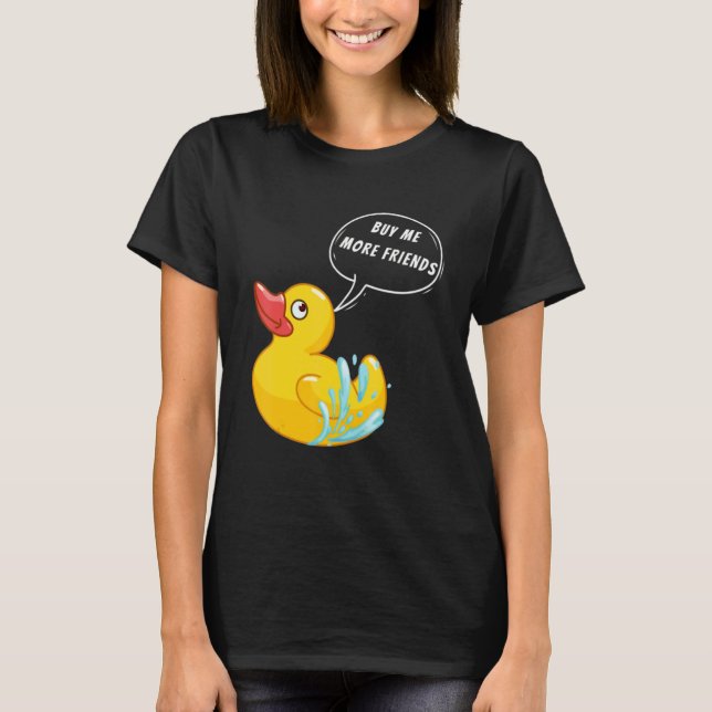 Camiseta Comprar Mais Amigos Patos de Borracha Pato de Borr (Frente)