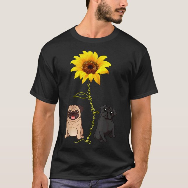 Camiseta Comprar Pug Fofo Meu Sol Girassol 452 (Frente)