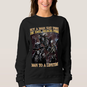 Camiseta Comprar Um Homem Comeu Peixe No Dia Ensinando Home
