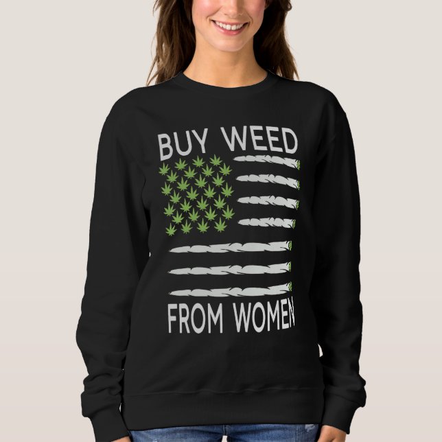 Camiseta Comprar Weed Da Bandeira Americana Da Mulher (Frente)