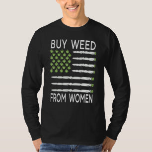 Camiseta Comprar Weed Da Bandeira Americana Da Mulher