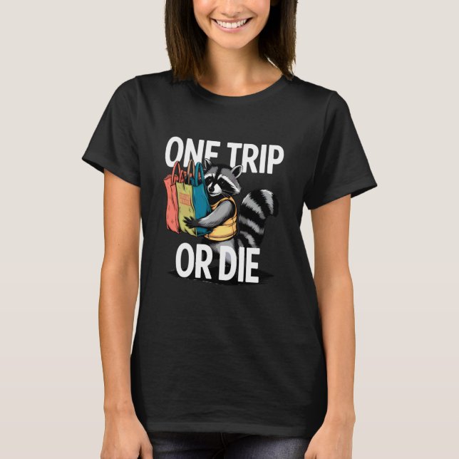 Camiseta Compras de alimentos sacolas carregando uma viagem (Frente)