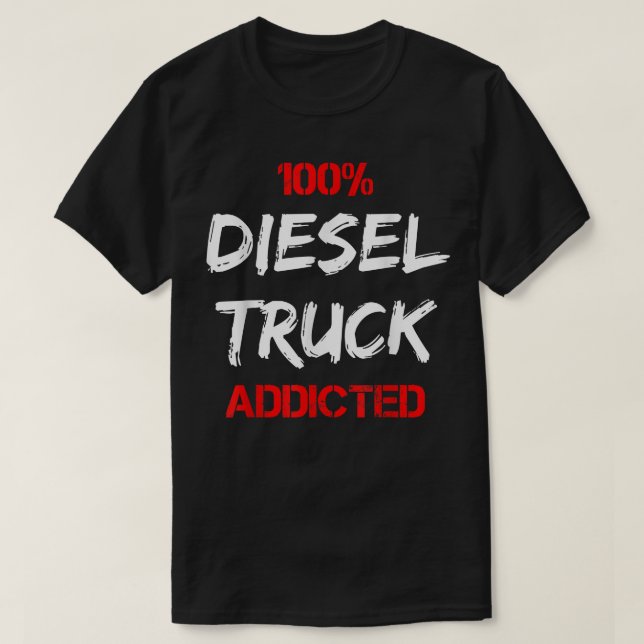 Camiseta Compras de Caminhão Diesel Viciadas Levantaram Cam (Frente do Design)