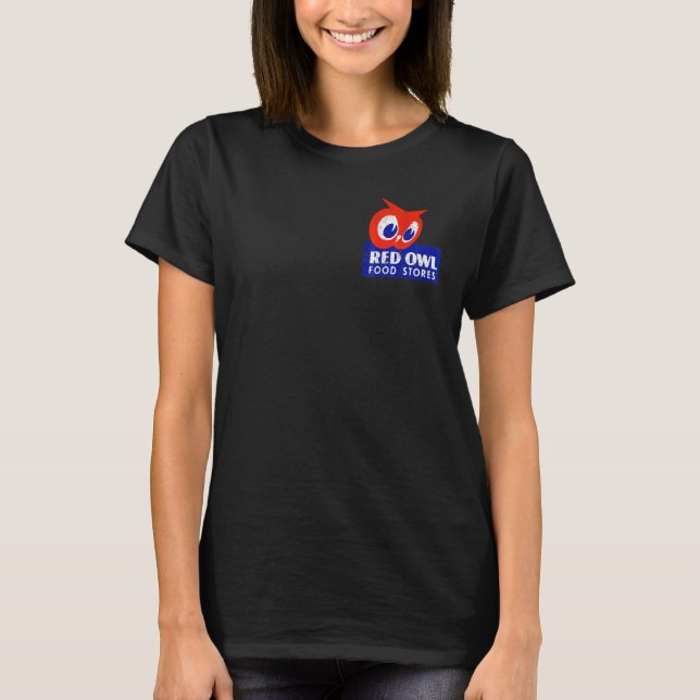 Camiseta Compras de Coruja Vermelha Desfaziam Compras Engra (Frente)