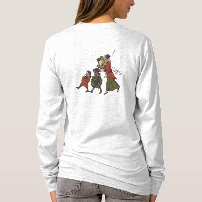 Camiseta Compras de Natal ao Estilo Antigo: Diversão para a (Verso)