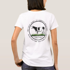 Camiseta Compre o gráfico local da vaca da fazenda do