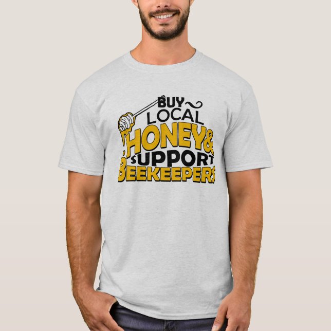 Camiseta compre o mel local & apoie apicultor (Frente)