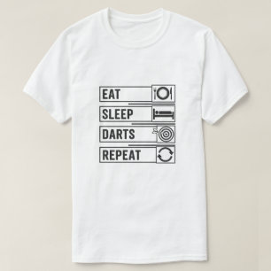Camiseta Compre Presentes de Dardos Repetir para Homens Jog
