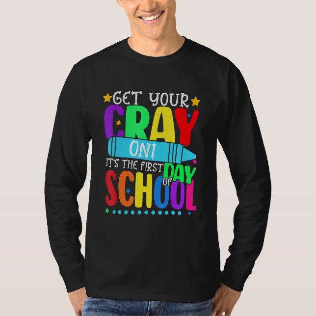 Camiseta Compre seu primeiro dia de professor do Crayon Hap (Frente)