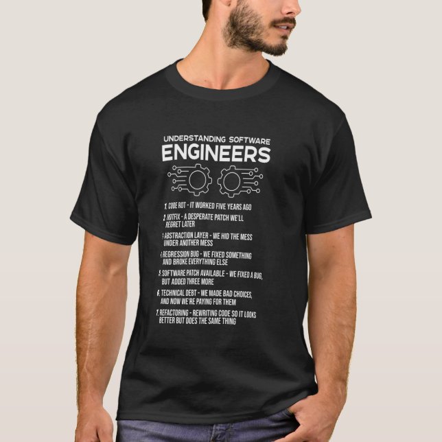 Camiseta Compreendendo Software Engenheiros Engraçado Tradu (Frente)