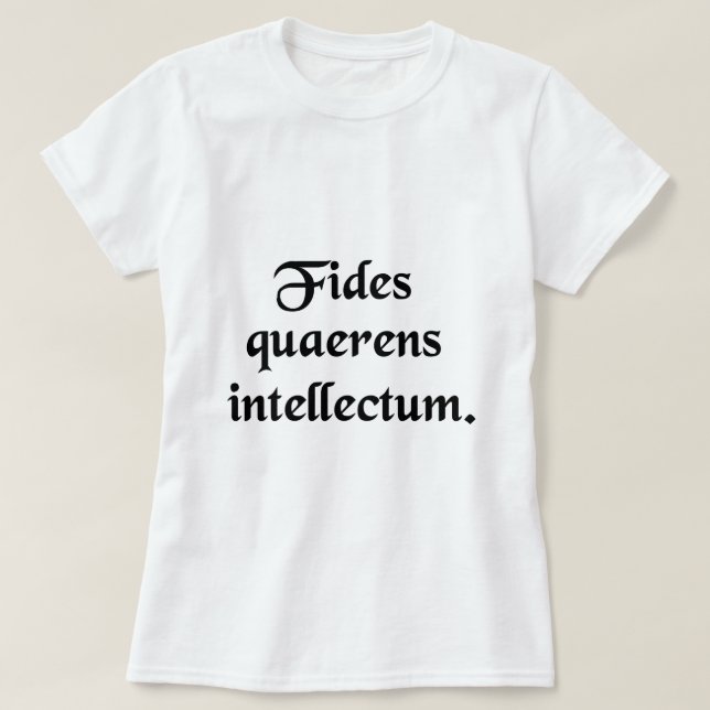 Camiseta Compreensão procurando da fé (Frente do Design)