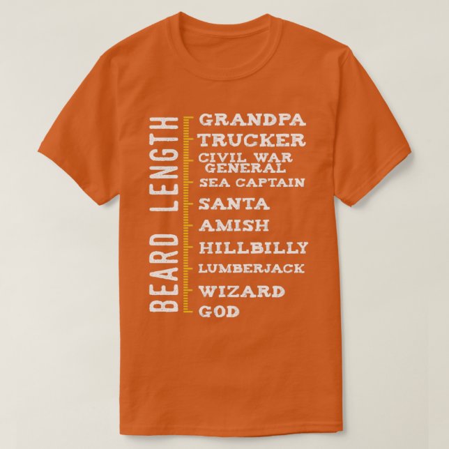 Camiseta Comprimento da barba (Frente do Design)
