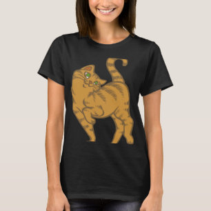 Camiseta Comprimido Amarelo Laranja Comprimido Gato Gatinho