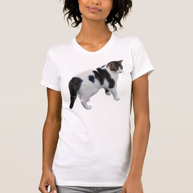 Camiseta Comprimido branco com adesivos escuros (Frente)