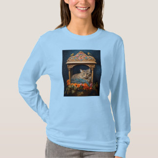 Camiseta Comprimido com penas em Caixa Decorativa e Flores