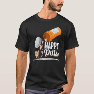 Camiseta Comprimidos Felizes Amante de Cães Dono de Corgi I