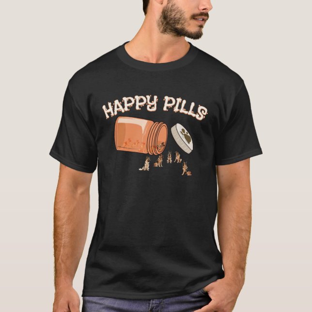 Camiseta Comprimidos Felizes Pastor Alemão Canino Cachorro (Frente)