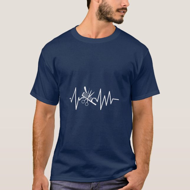 Camiseta Compro Barber - Batimento Cardíaco de Tesoura Barb (Frente)