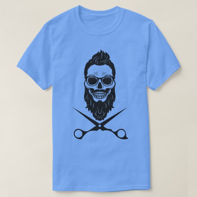 Camiseta compro de barbearia do crânio 1 (Frente do Design)