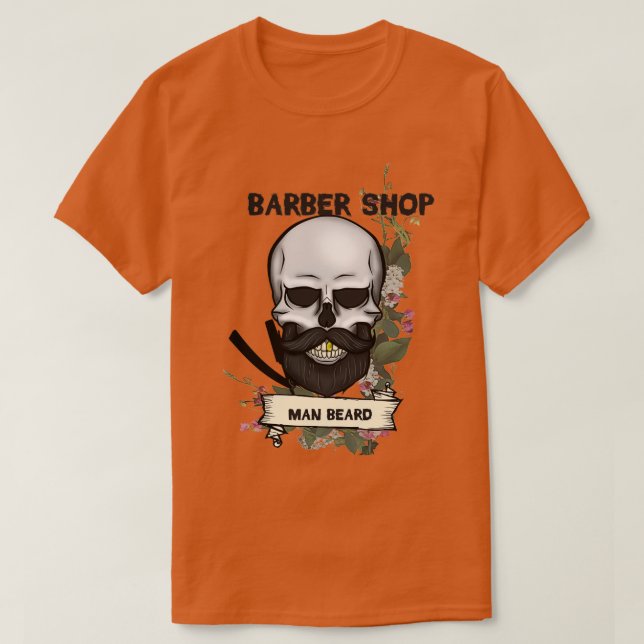 Camiseta compro de barbeiro do crânio (Frente do Design)