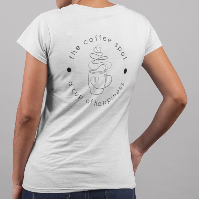 Camiseta Compro de Café Personalizado Adicione Seu Logotipo (Criador carregado)