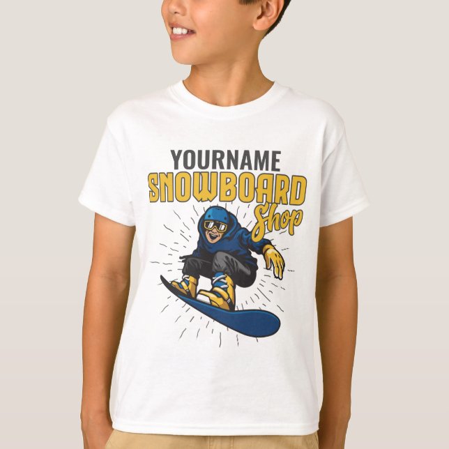 Camiseta Compro de Snowboard Personalizado da Borda de Neve (Frente)