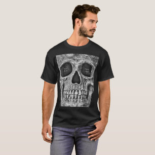 Camiseta Compro De Tatuagem Branca E Preto Do Crânio Góti