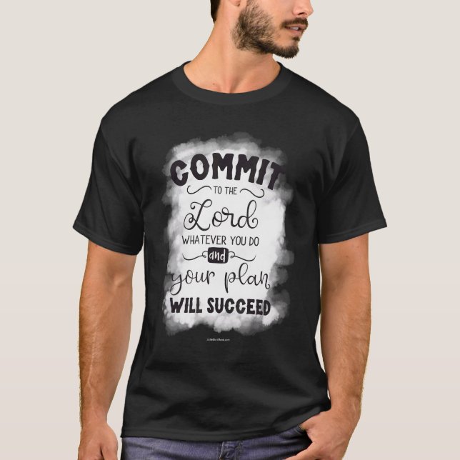 Camiseta Comprometer-Se A Lorde Bíblia Cristã Verso Cu Reli (Frente)
