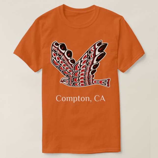 Camiseta Compton Redail Hawk Native American Bird of Prey (Frente do Design)