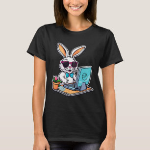 Camiseta Computador coelho da Páscoa Amantes de Vídeo 1