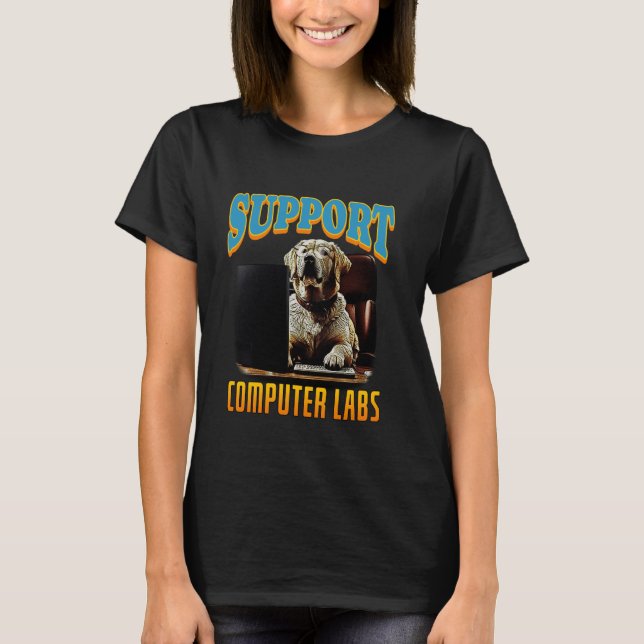 Camiseta Computador de suporte Laboratórios Labrador Comput (Frente)