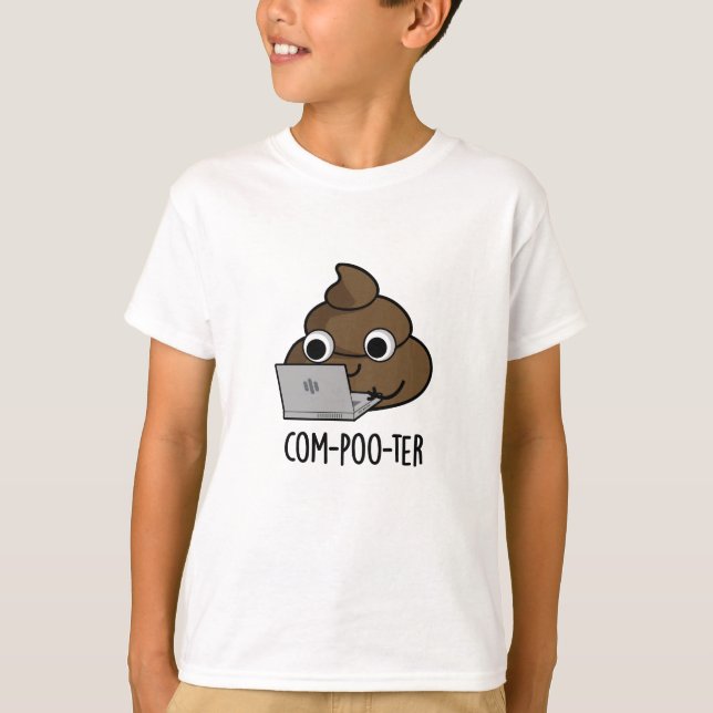 Camiseta Computador Engraçado Com Poo Pun (Frente)