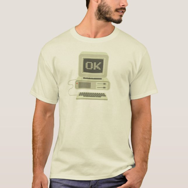Camiseta Computador OK: Tela retrorreflectora do computador (Frente)