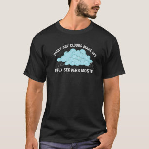 Camiseta Computador que são nuvens feitas de servidores Lin