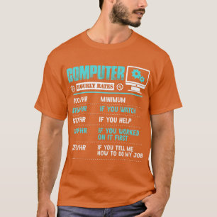 Camiseta Computador Reparo de Taxa Horária Engraçado Supo
