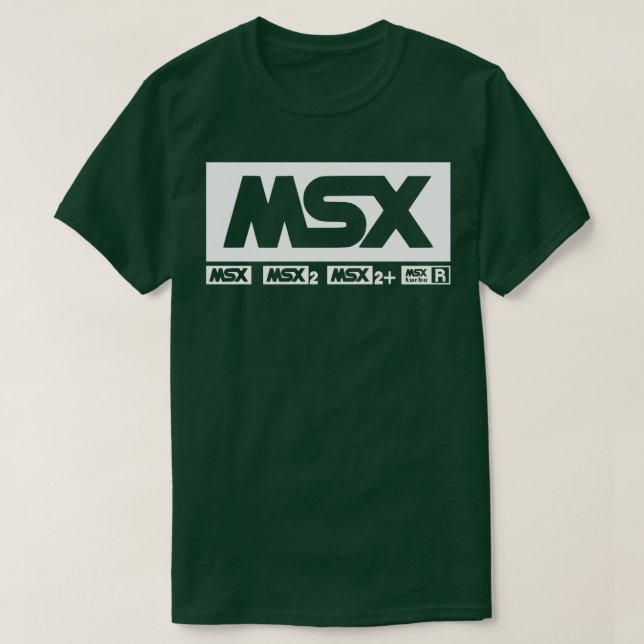 Camiseta Computador retrovisor de logotipos MSX (Frente do Design)