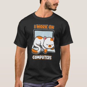 Camiseta Computadores Engenheiro Cat I Trabalha Em Computad