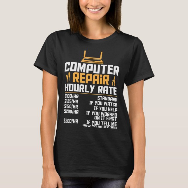 Camiseta Computer Nerd  Computer Engineer  Computer Hourly  (Frente)