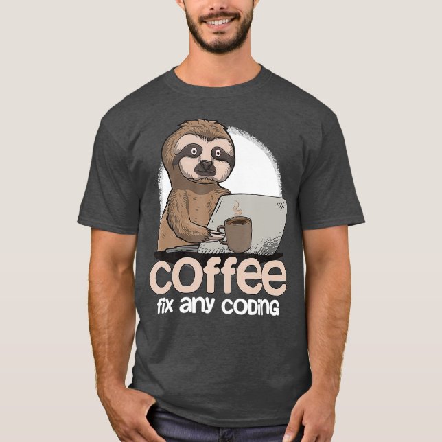 Camiseta Computer Science Sloth Programmer Coding Gift IT (Frente)