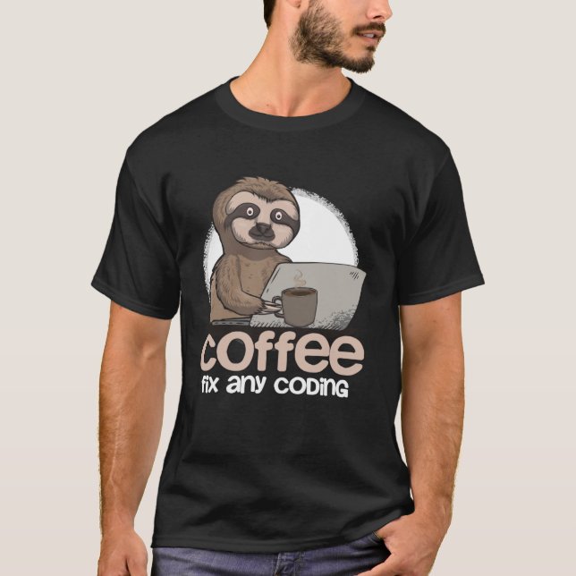 Camiseta Computer Science Sloth Programmer Coding Para TI C (Frente)
