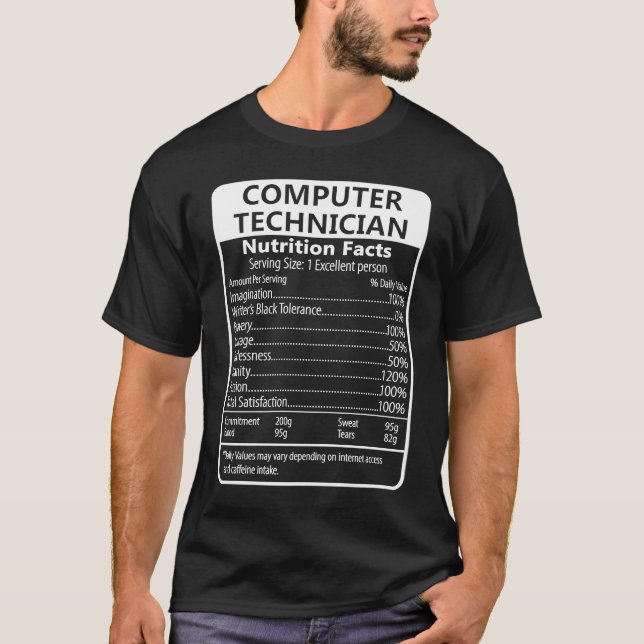 Camiseta Computer Technician Nutrition Fata Sarcástico (Frente)