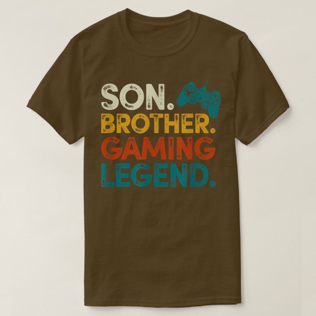 Camiseta Computer Video game Geek son brother gaming legend (Frente do Design)