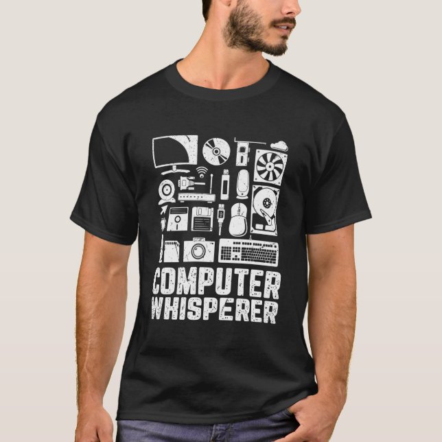 Camiseta Computer Whperer Funny Tech Suporta Geeks (Frente)