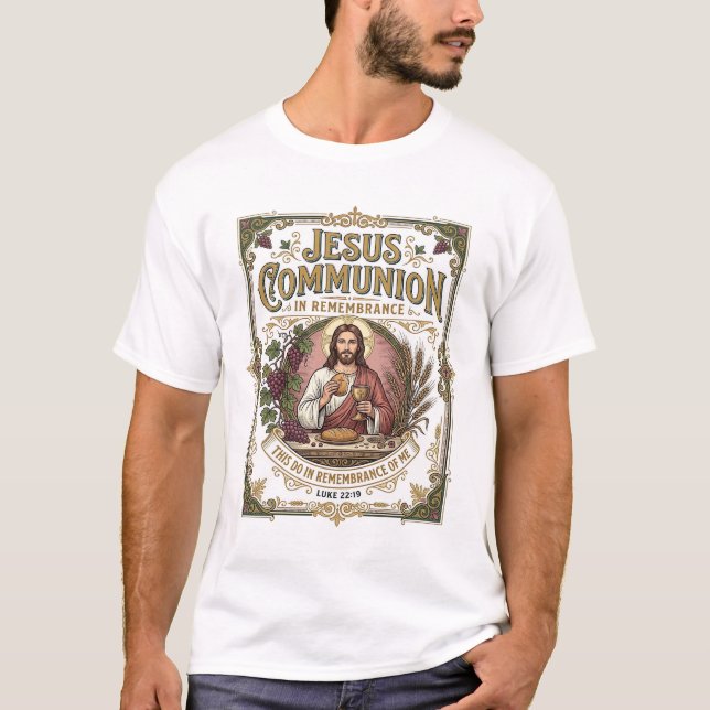 Camiseta Comunhão de Jesus Comunhão de Jesus Fé Cristã Vi (Frente)