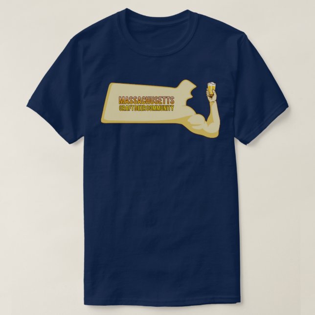 Camiseta Comunidade de Cerveja Artesanato de Massachusetts (Frente do Design)