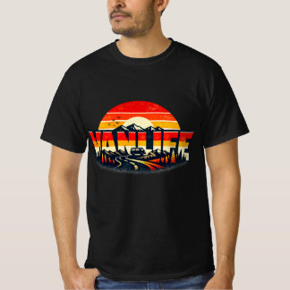 Camiseta Comunidade Nômade de Vanlife com design de pôr do 